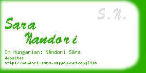 sara nandori business card
