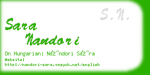sara nandori business card